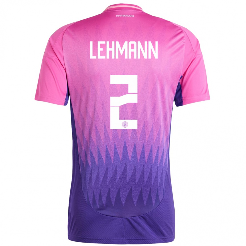 Men Football Germany Paul Lehmann #2 Pink Purple Away Jersey 24-26 T-Shirt Nz