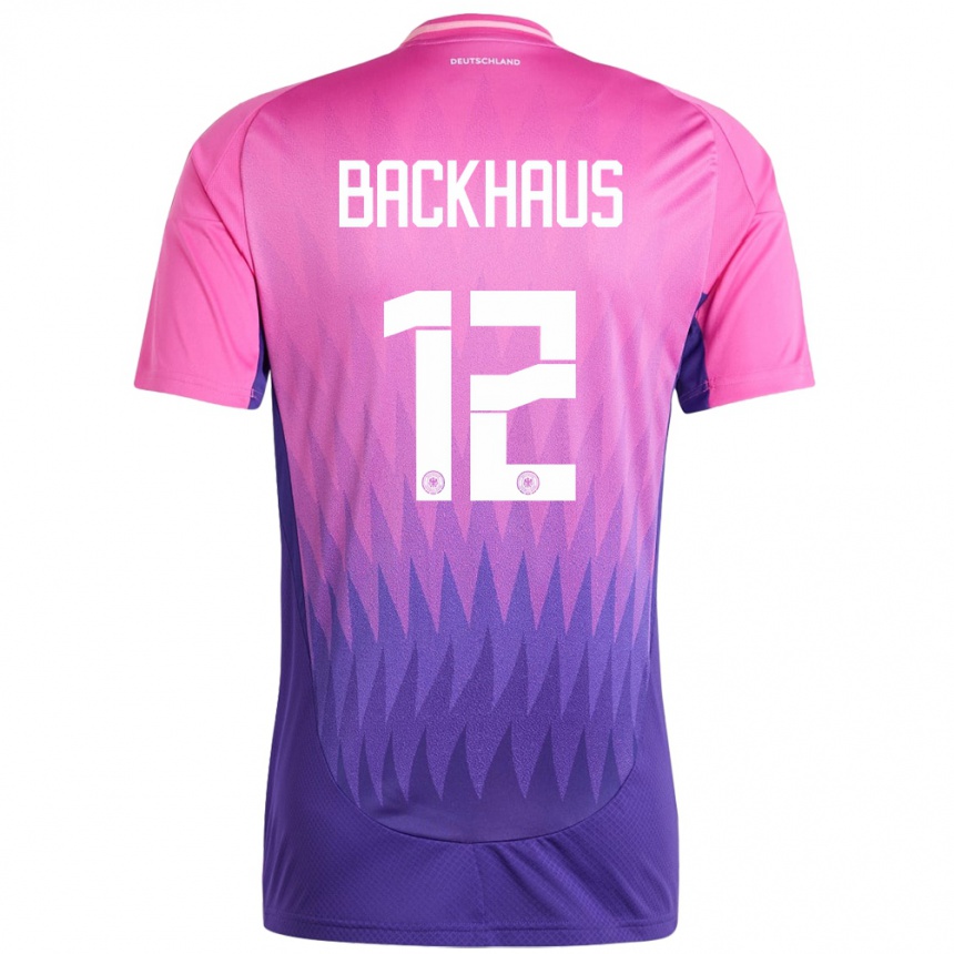 Men Football Germany Mio Backhaus #12 Pink Purple Away Jersey 24-26 T-Shirt Nz