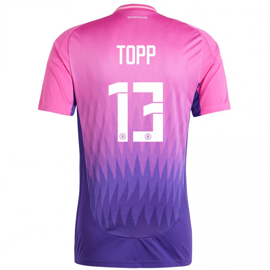 Men Football Germany Keke Topp #13 Pink Purple Away Jersey 24-26 T-Shirt Nz