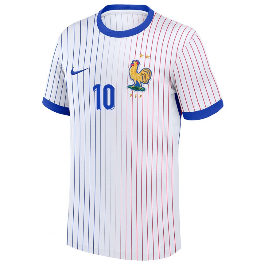 Men Football France Laurina Fazer #10 White Away Jersey 24-26 T-Shirt Nz