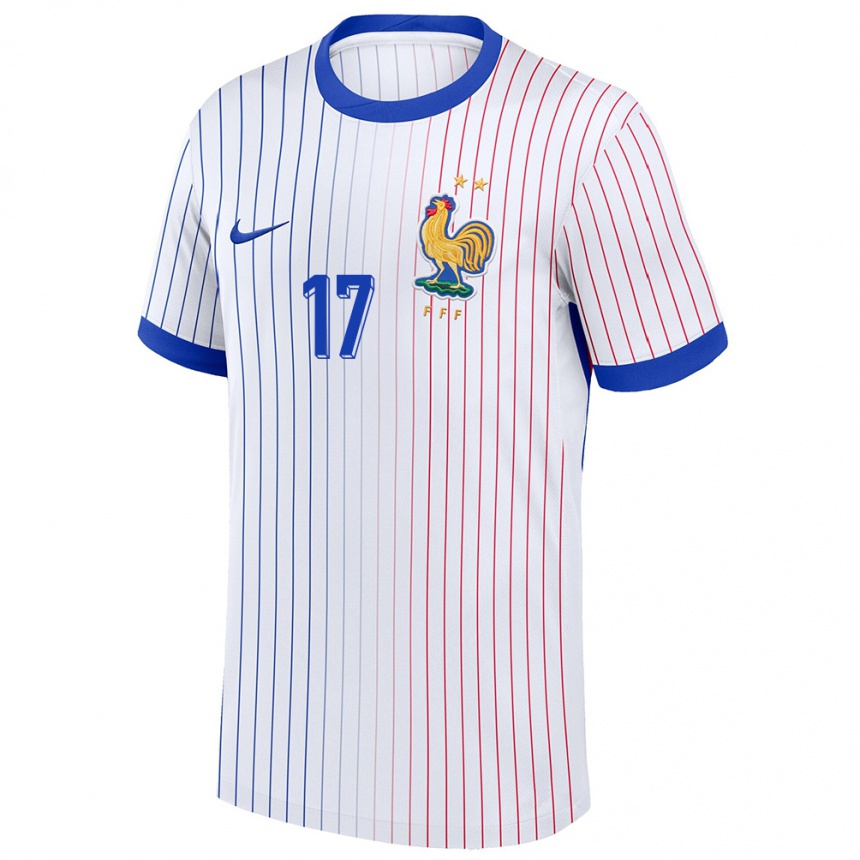 Men Football France Julie Thibaud #17 White Away Jersey 24-26 T-Shirt Nz