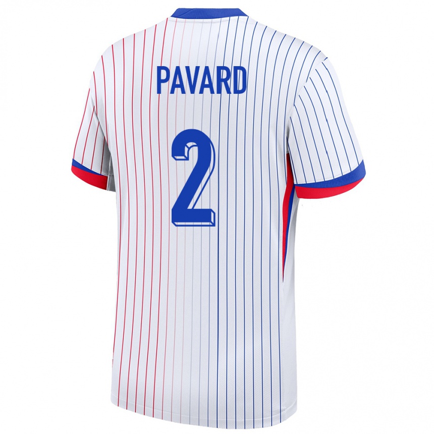 Men Football France Benjamin Pavard #2 White Away Jersey 24-26 T-Shirt Nz