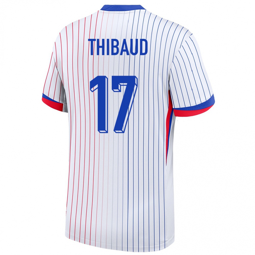 Men Football France Julie Thibaud #17 White Away Jersey 24-26 T-Shirt Nz