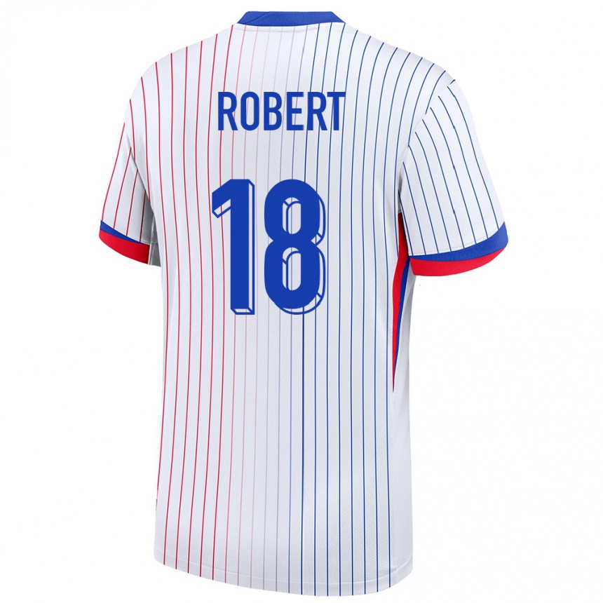 Men Football France Faustine Robert #18 White Away Jersey 24-26 T-Shirt Nz