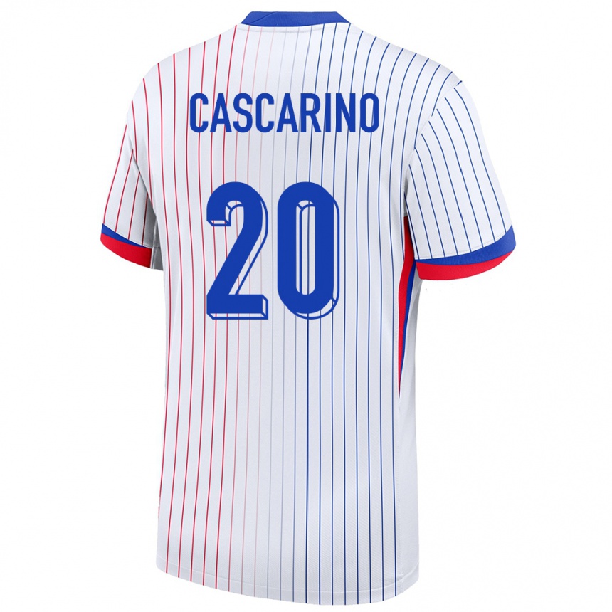 Men Football France Delphine Cascarino #20 White Away Jersey 24-26 T-Shirt Nz