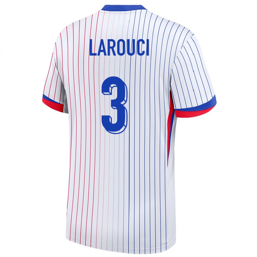 Men Football France Yasser Larouci #3 White Away Jersey 24-26 T-Shirt Nz