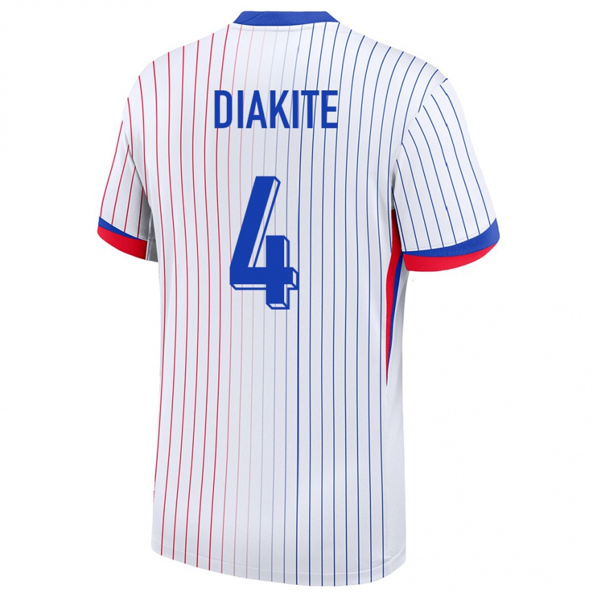 Men Football France Bafode Diakite #4 White Away Jersey 24-26 T-Shirt Nz