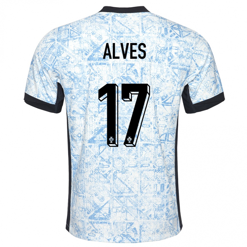 Men Football Portugal Lucia Alves #17 Cream Blue Away Jersey 24-26 T-Shirt Nz