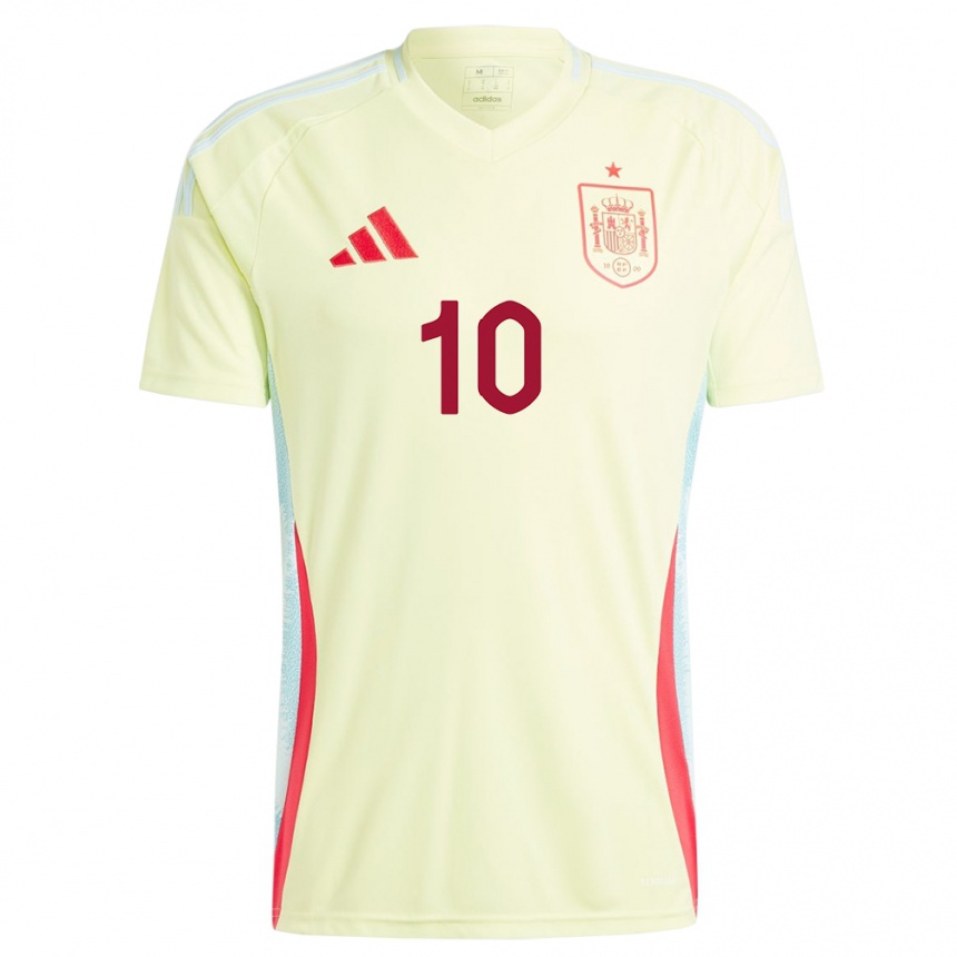 Men Football Spain Jennifer Hermoso #10 Yellow Away Jersey 24-26 T-Shirt Nz