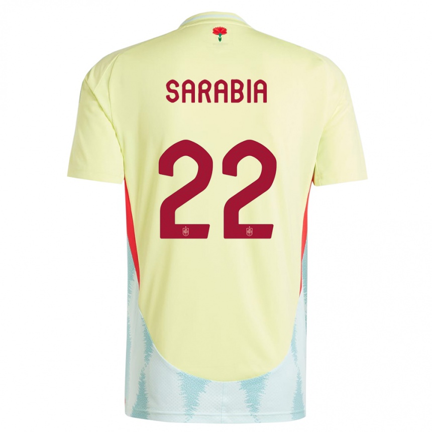 Men Football Spain Pablo Sarabia #22 Yellow Away Jersey 24-26 T-Shirt Nz