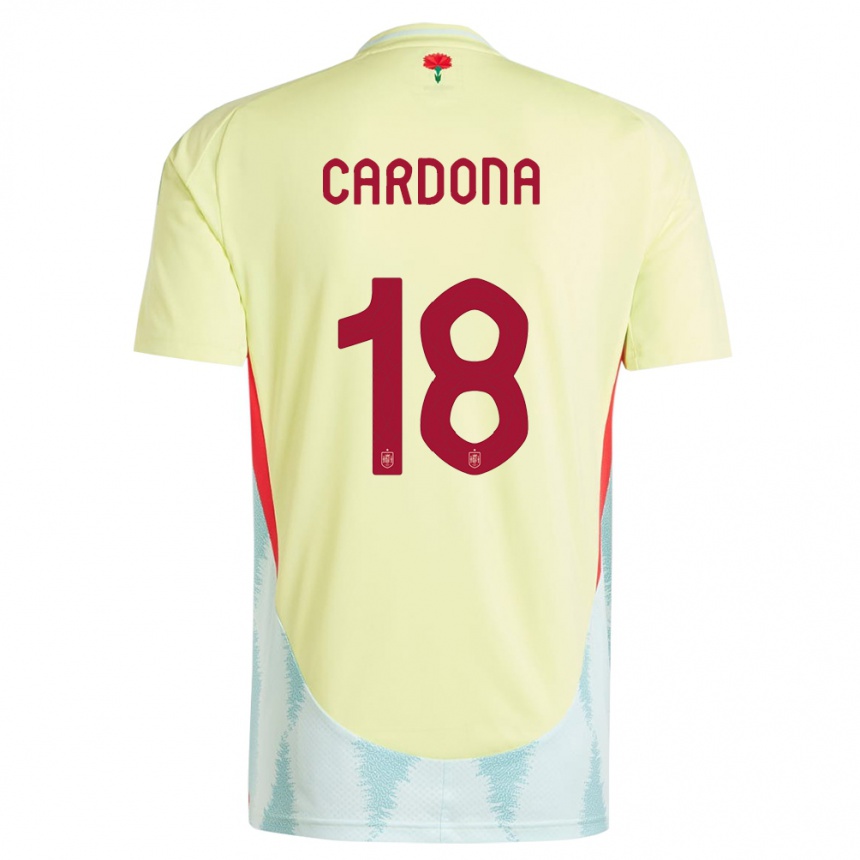 Men Football Spain Marta Cardona #18 Yellow Away Jersey 24-26 T-Shirt Nz