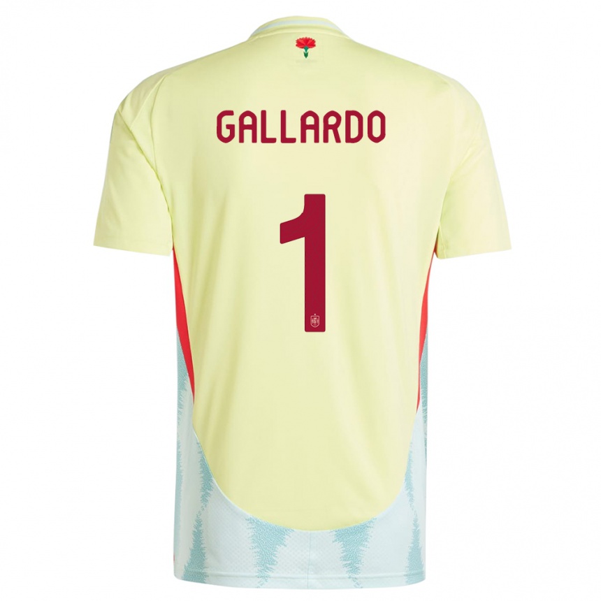 Men Football Spain Dolores Gallardo #1 Yellow Away Jersey 24-26 T-Shirt Nz