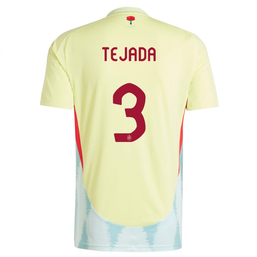 Men Football Spain Ana Tejada #3 Yellow Away Jersey 24-26 T-Shirt Nz