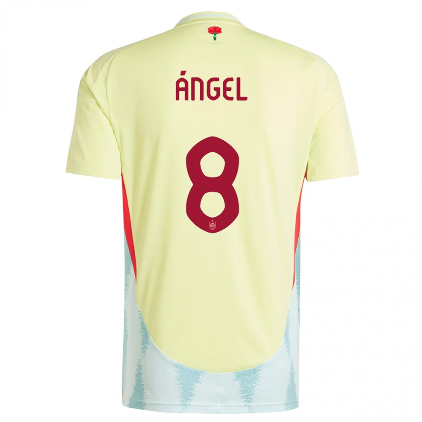 Men Football Spain Manuel Angel #8 Yellow Away Jersey 24-26 T-Shirt Nz