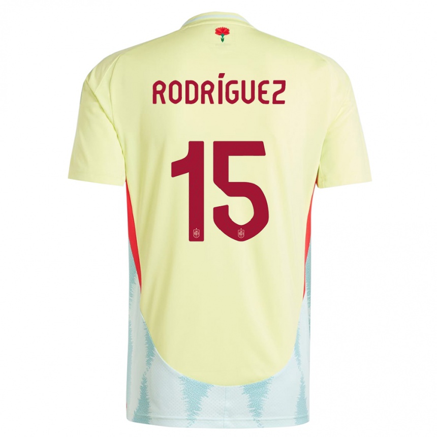 Men Football Spain Dani Rodriguez #15 Yellow Away Jersey 24-26 T-Shirt Nz