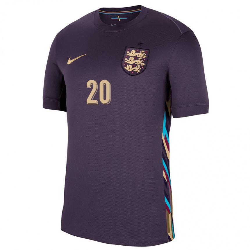 Men Football England Jarrod Bowen #20 Dark Raisin Away Jersey 24-26 T-Shirt Nz