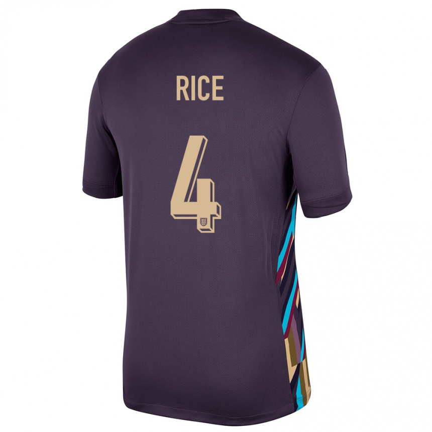 Men Football England Declan Rice #4 Dark Raisin Away Jersey 24-26 T-Shirt Nz