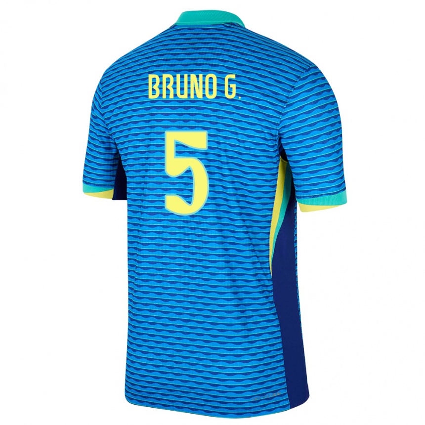 Men Football Brazil Bruno Guimaraes #5 Blue Away Jersey 24-26 T-Shirt Nz