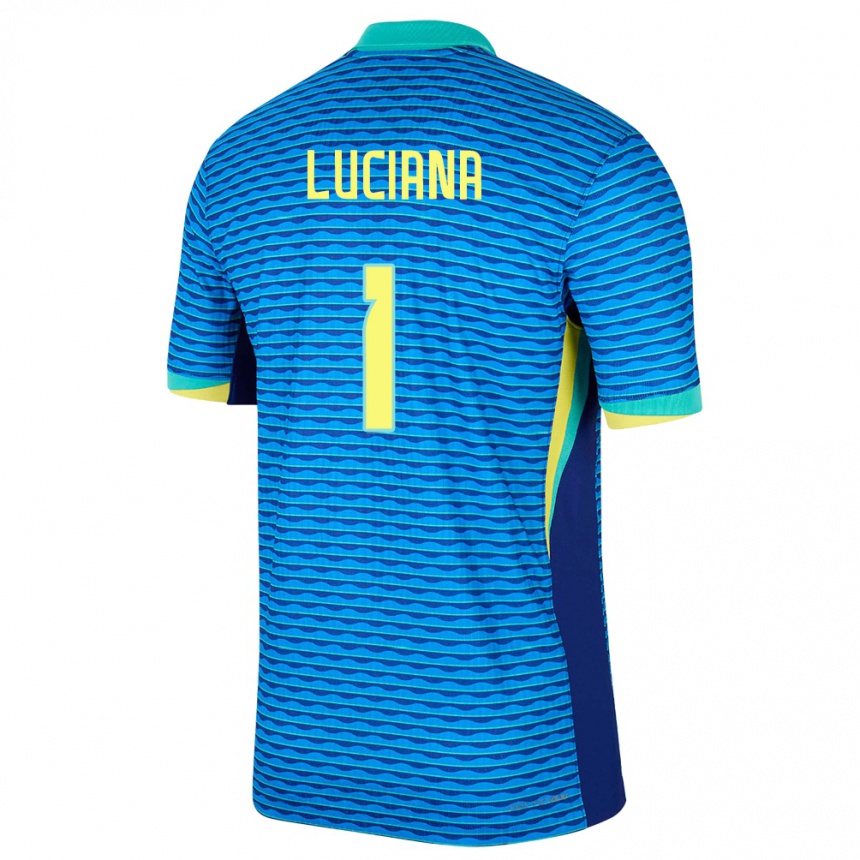 Men Football Brazil Luciana #1 Blue Away Jersey 24-26 T-Shirt Nz