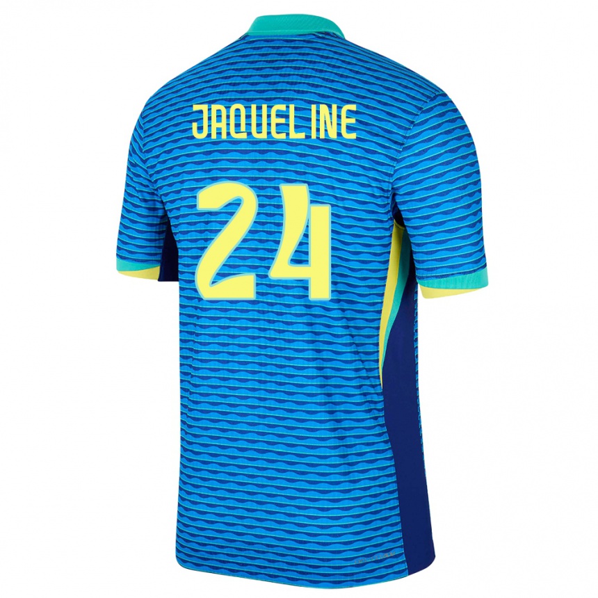 Men Football Brazil Jaqueline #24 Blue Away Jersey 24-26 T-Shirt Nz