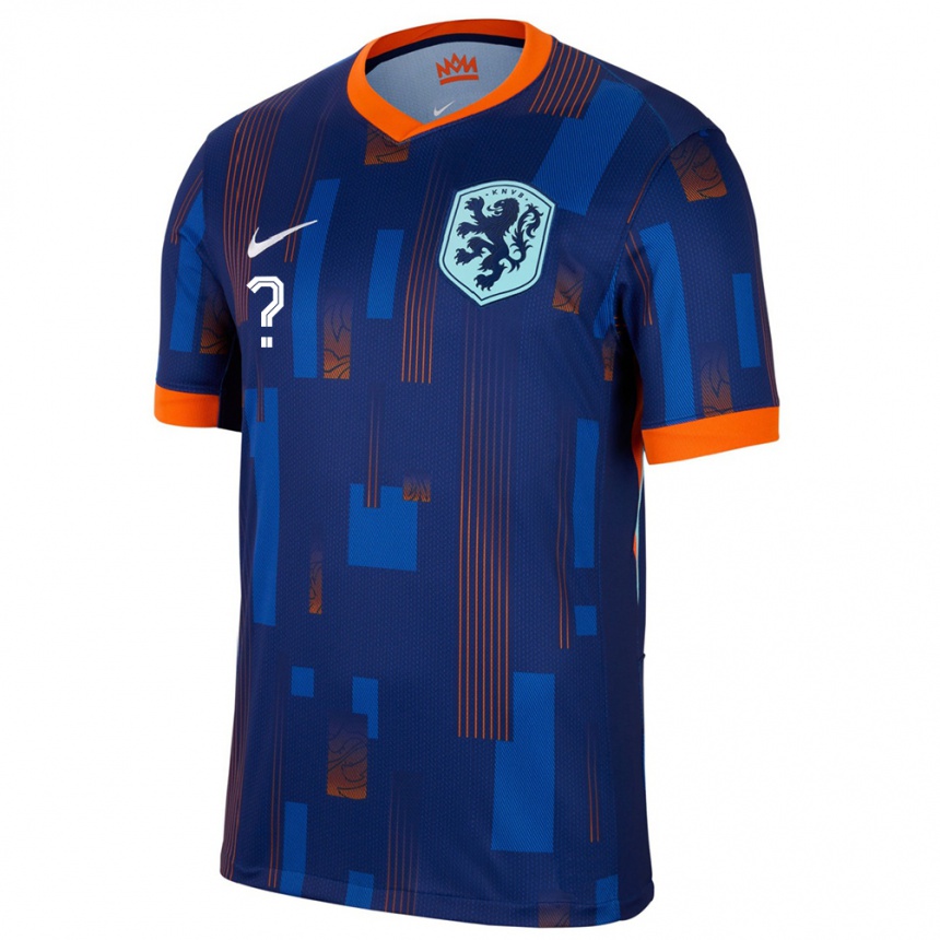 Men Football Netherlands Your Name #0 Blue Away Jersey 24-26 T-Shirt Nz