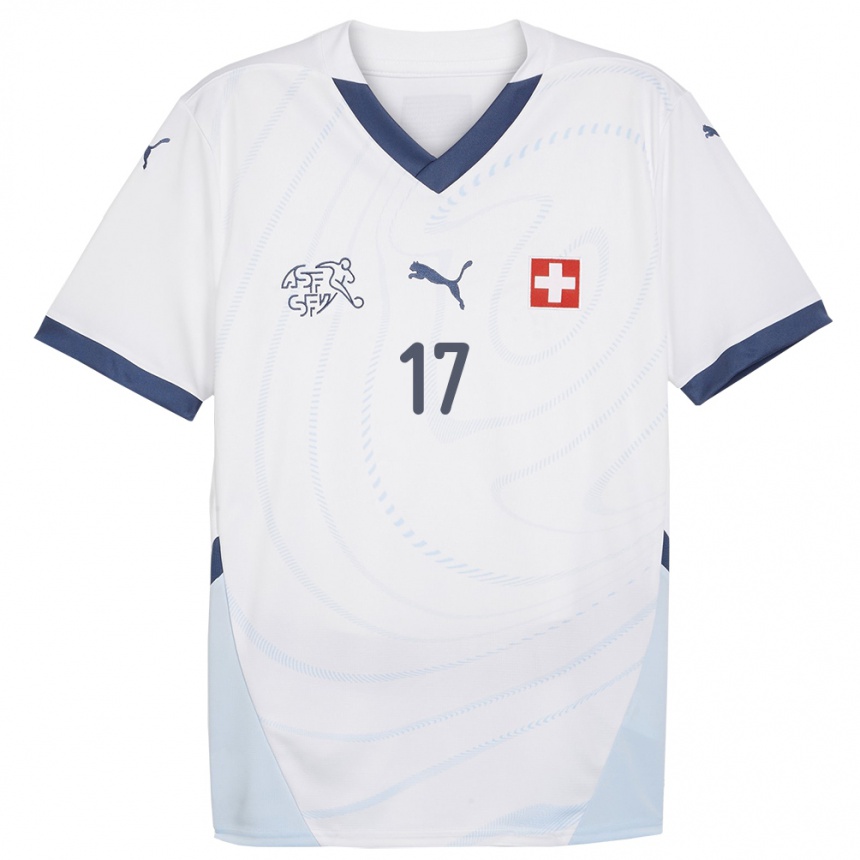 Men Football Switzerland Joel Ribeiro #17 White Away Jersey 24-26 T-Shirt Nz