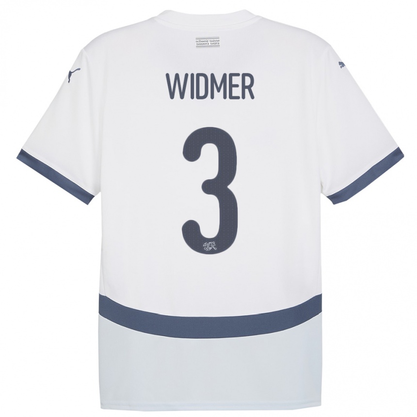 Men Football Switzerland Silvan Widmer #3 White Away Jersey 24-26 T-Shirt Nz