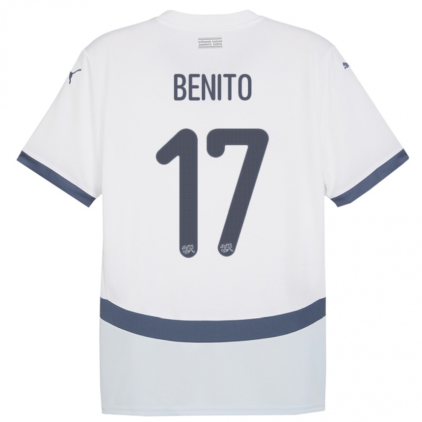 Men Football Switzerland Loris Benito #17 White Away Jersey 24-26 T-Shirt Nz