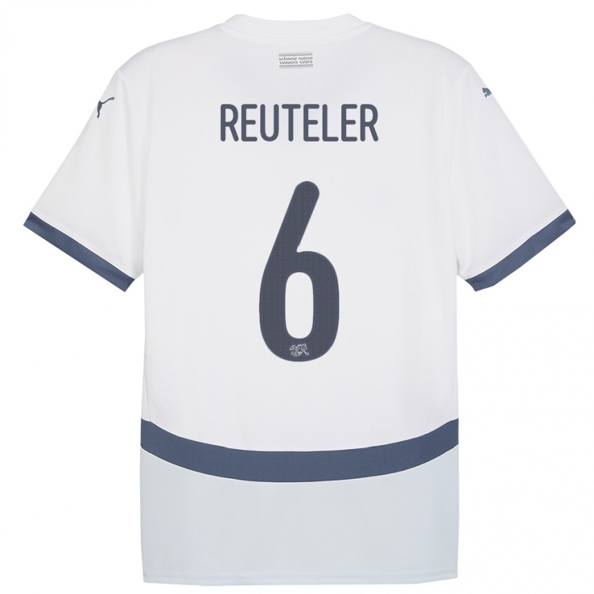 Men Football Switzerland Geraldine Reuteler #6 White Away Jersey 24-26 T-Shirt Nz