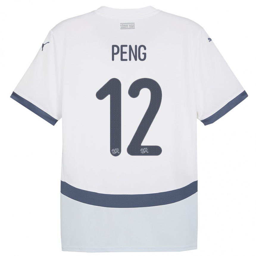 Men Football Switzerland Livia Peng #12 White Away Jersey 24-26 T-Shirt Nz