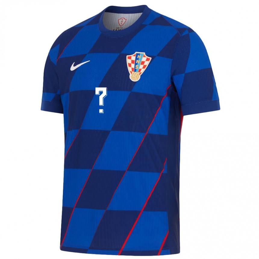 Men Football Croatia Your Name #0 Blue Away Jersey 24-26 T-Shirt Nz