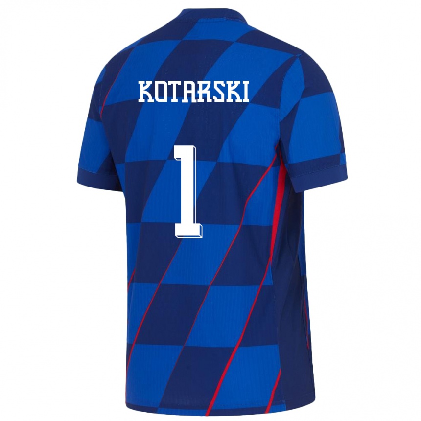 Men Football Croatia Dominik Kotarski #1 Blue Away Jersey 24-26 T-Shirt Nz