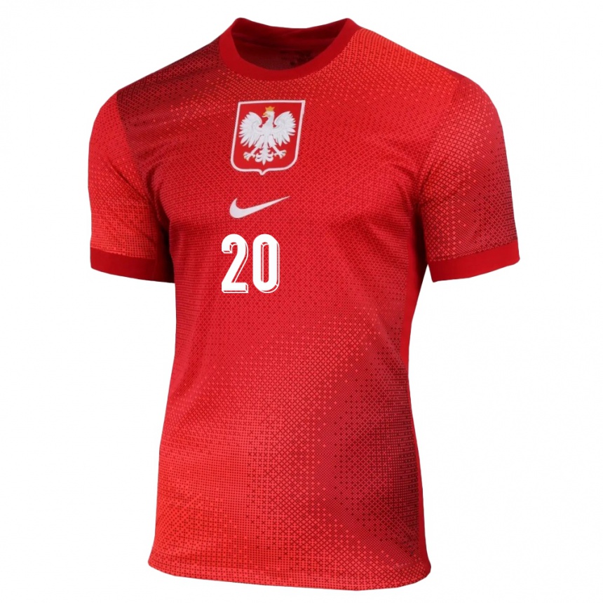 Men Football Poland Sebastian Szymanski #20 Red Away Jersey 24-26 T-Shirt Nz