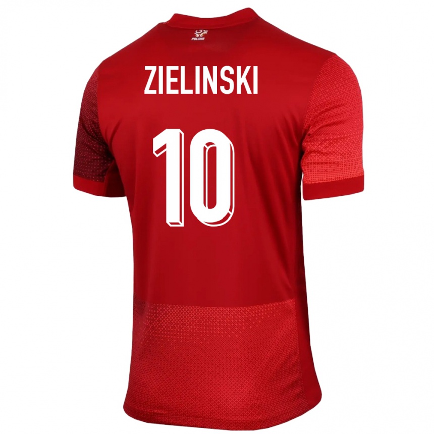 Men Football Poland Piotr Zielinski #10 Red Away Jersey 24-26 T-Shirt Nz