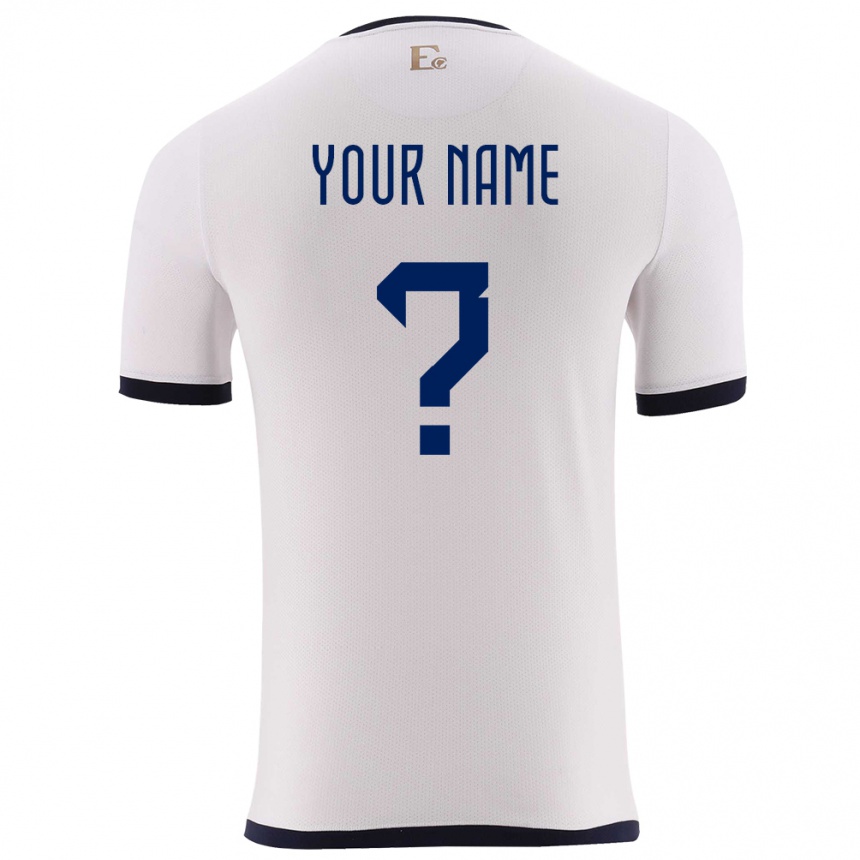 Men Football Ecuador Your Name #0 White Away Jersey 24-26 T-Shirt Nz