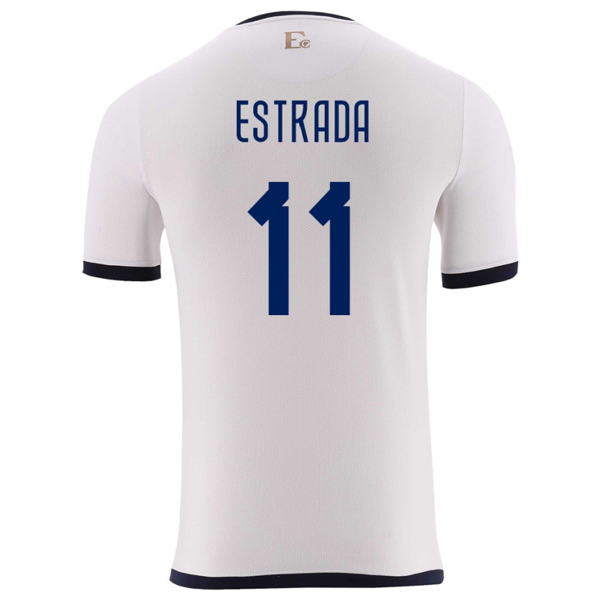 Men Football Ecuador Michael Estrada #11 White Away Jersey 24-26 T-Shirt Nz