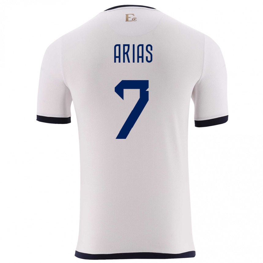 Men Football Ecuador Emily Arias #7 White Away Jersey 24-26 T-Shirt Nz