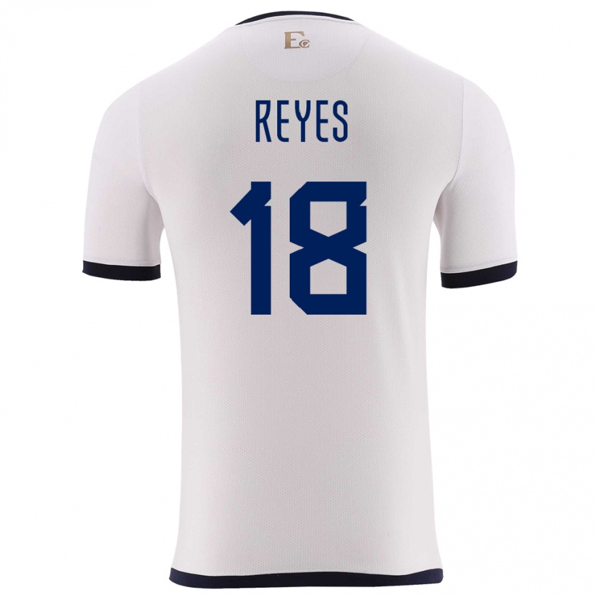 Men Football Ecuador Ashley Reyes #18 White Away Jersey 24-26 T-Shirt Nz