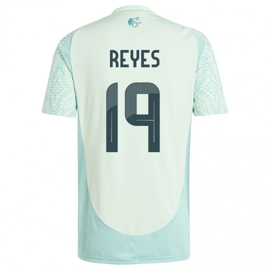 Men Football Mexico Israel Reyes #19 Linen Green Away Jersey 24-26 T-Shirt Nz