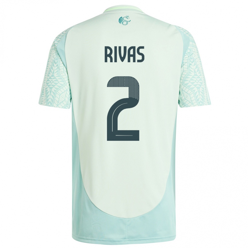 Men Football Mexico Jesus Rivas #2 Linen Green Away Jersey 24-26 T-Shirt Nz