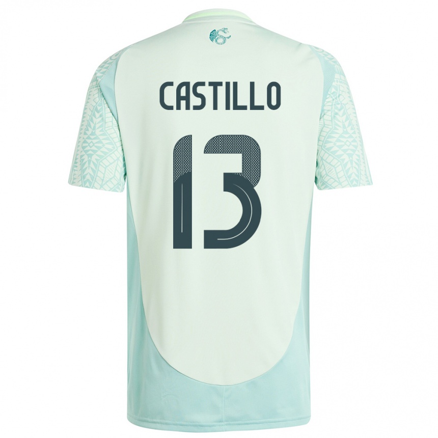 Men Football Mexico Jose Castillo #13 Linen Green Away Jersey 24-26 T-Shirt Nz