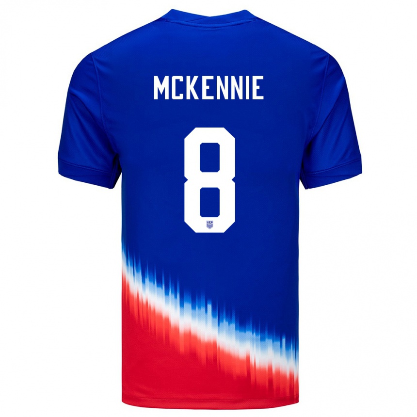 Men Football United States Weston Mckennie #8 Blue Away Jersey 24-26 T-Shirt Nz