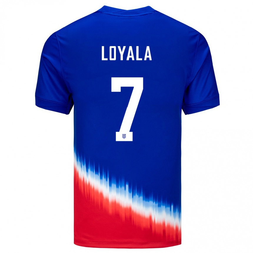 Men Football United States Favian Loyala #7 Blue Away Jersey 24-26 T-Shirt Nz