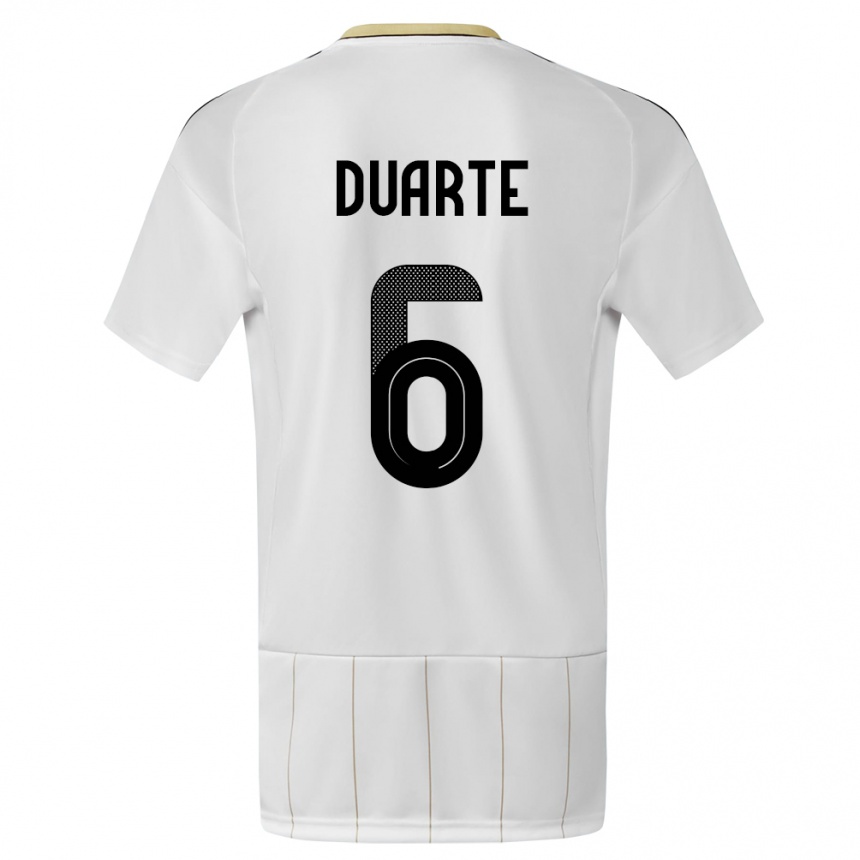 Men Football Costa Rica Oscar Duarte #6 White Away Jersey 24-26 T-Shirt Nz