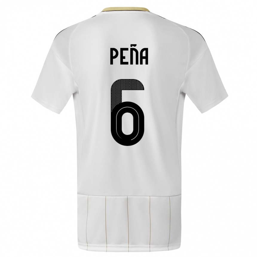 Men Football Costa Rica Ricardo Pena #6 White Away Jersey 24-26 T-Shirt Nz