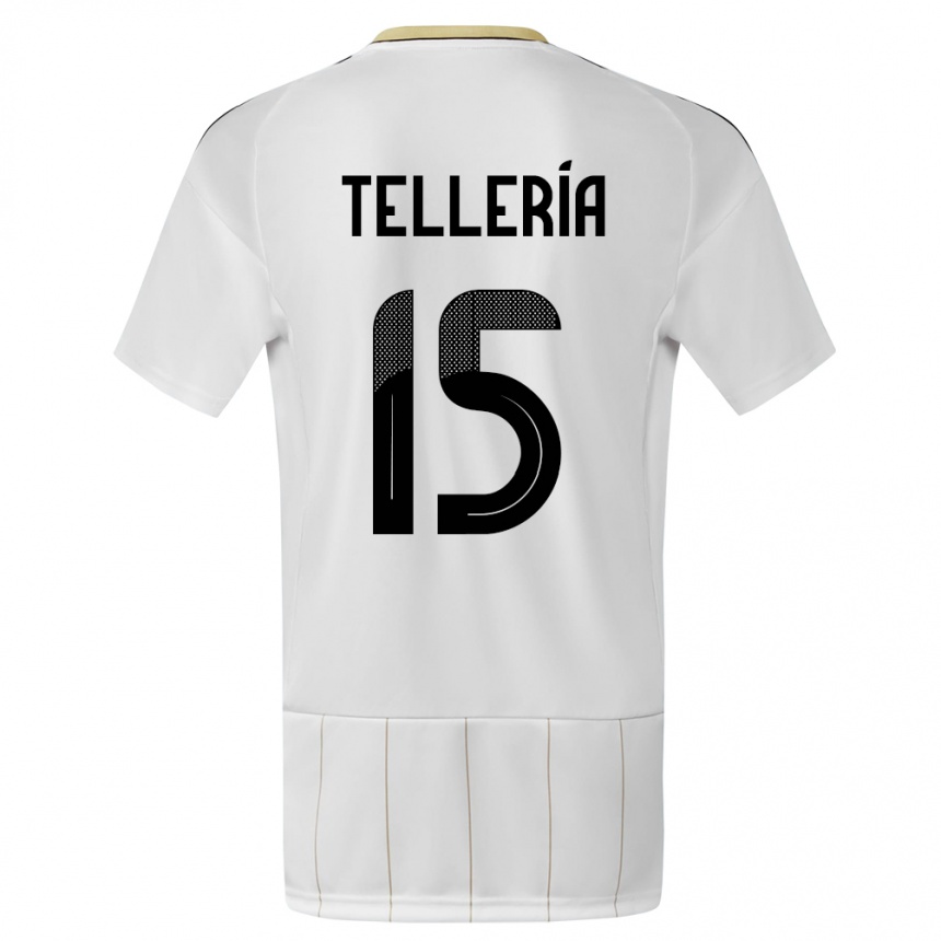 Men Football Costa Rica Jostin Telleria #15 White Away Jersey 24-26 T-Shirt Nz