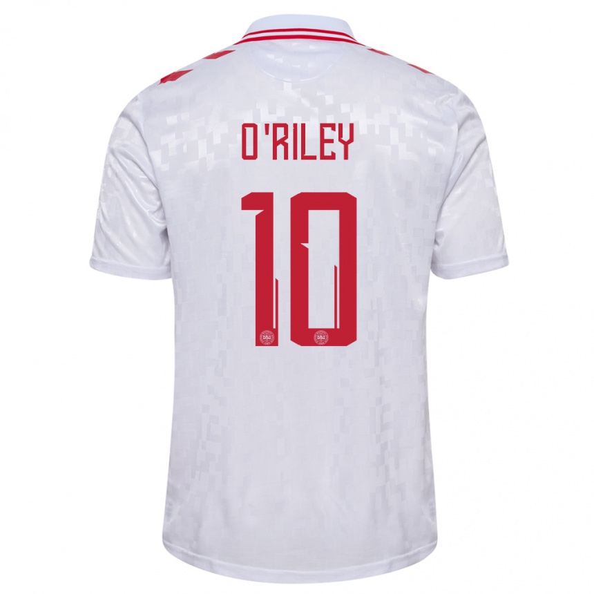 Men Football Denmark Matt O Riley #10 White Away Jersey 24-26 T-Shirt Nz