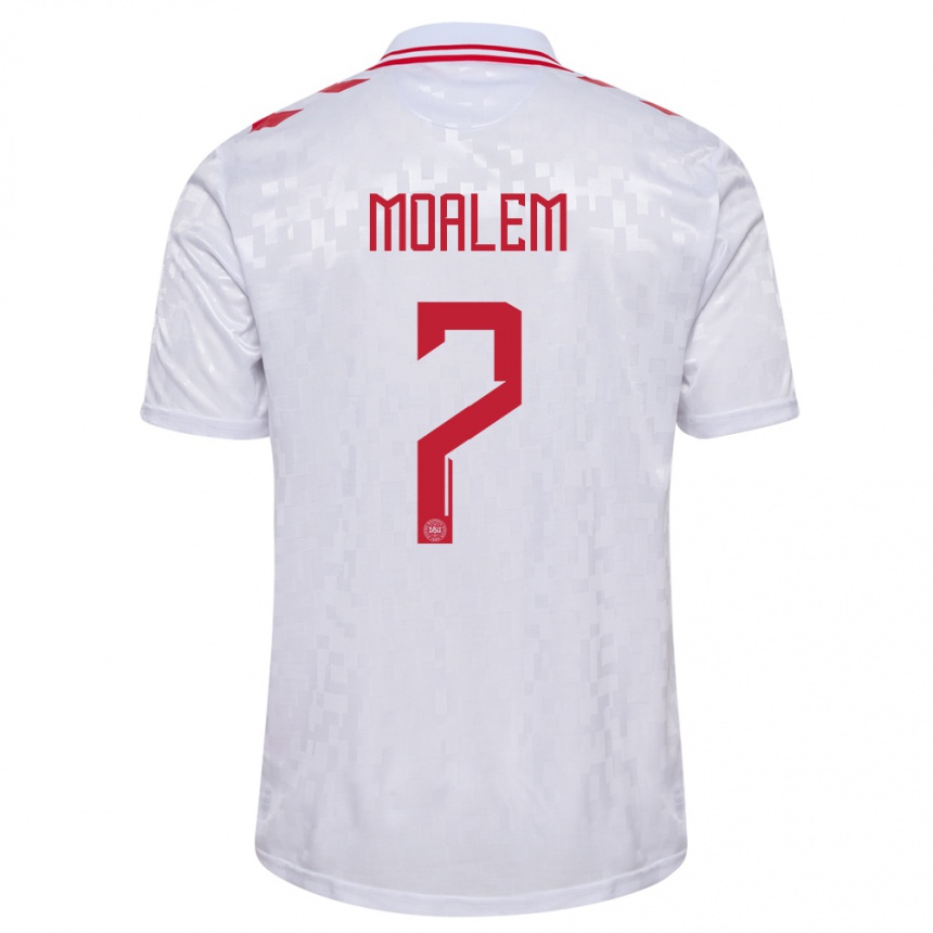 Men Football Denmark Jonathan Moalem #7 White Away Jersey 24-26 T-Shirt Nz