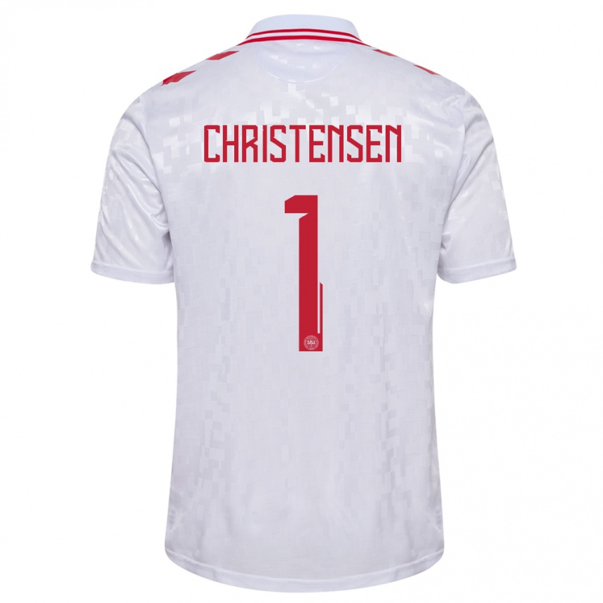 Men Football Denmark Lene Christensen #1 White Away Jersey 24-26 T-Shirt Nz