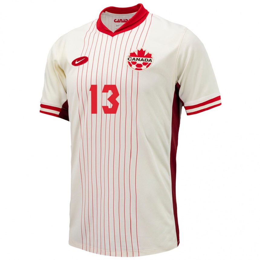 Men Football Canada Jayson Leutwiler #13 White Away Jersey 24-26 T-Shirt Nz